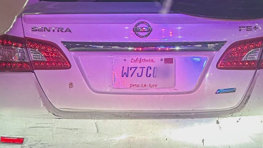 California driver pulled over for DIY license plate