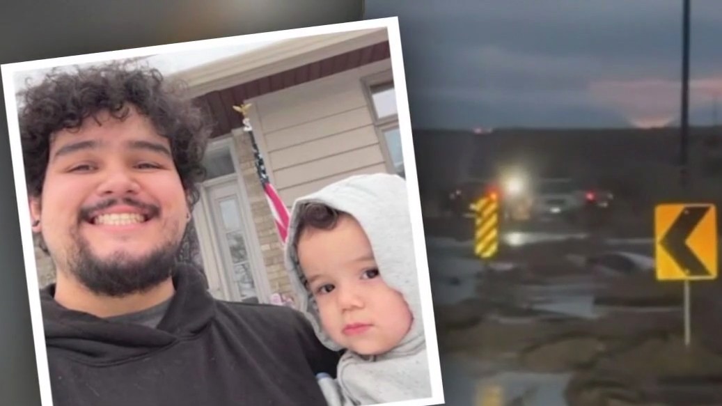 Dad arrested after child swept away by floodwaters