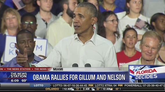 Obama stumps in Miami; Rubio rallies for DeSantis