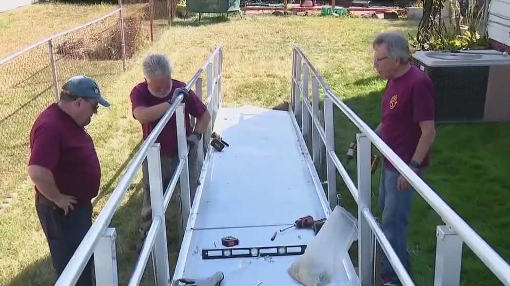 Detroit volunteers build wheelchair ramp for senior citizen in need