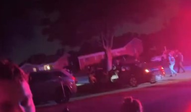 Witness video of Taylor suspect manhunt