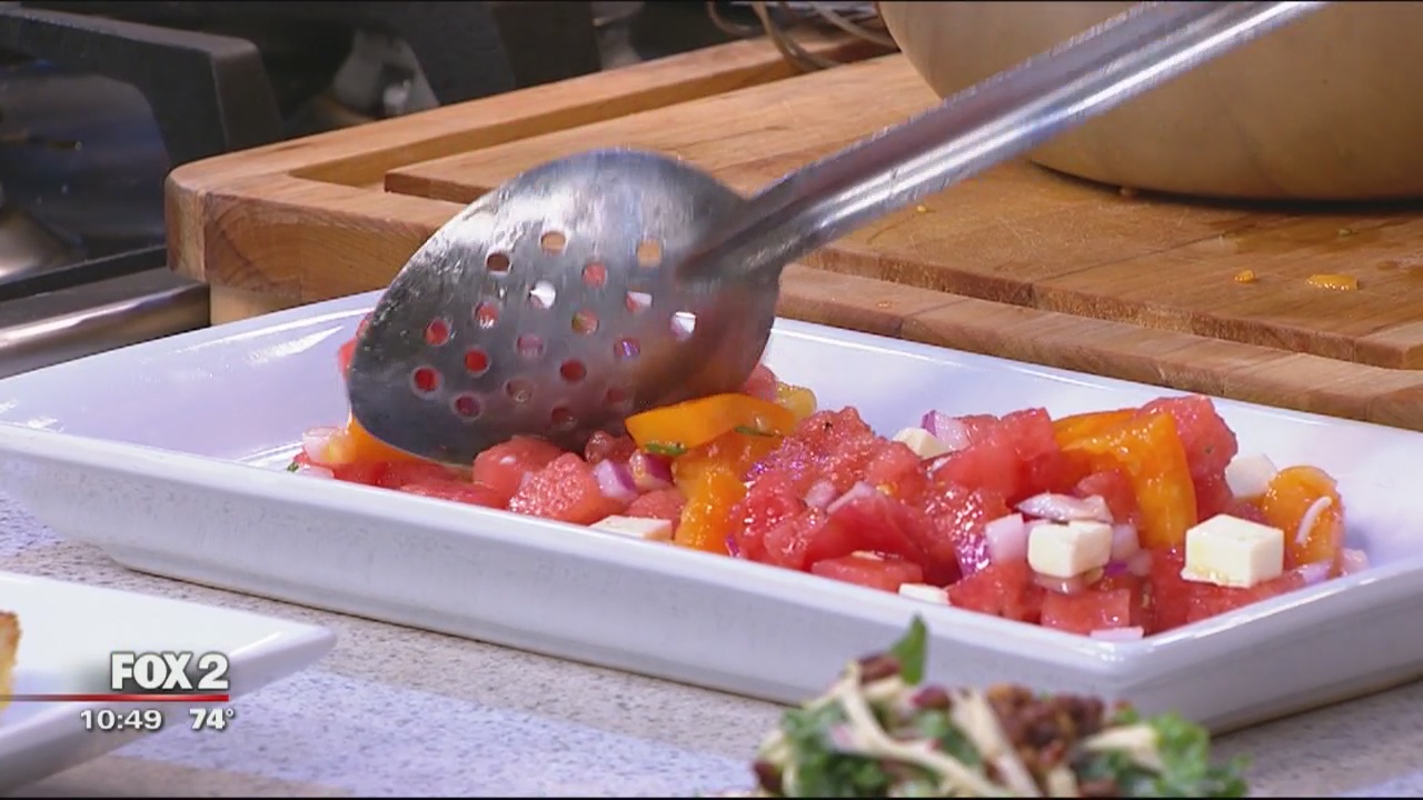 C.A.Y.A. Smokehouse's tomato watermelon salad recipe