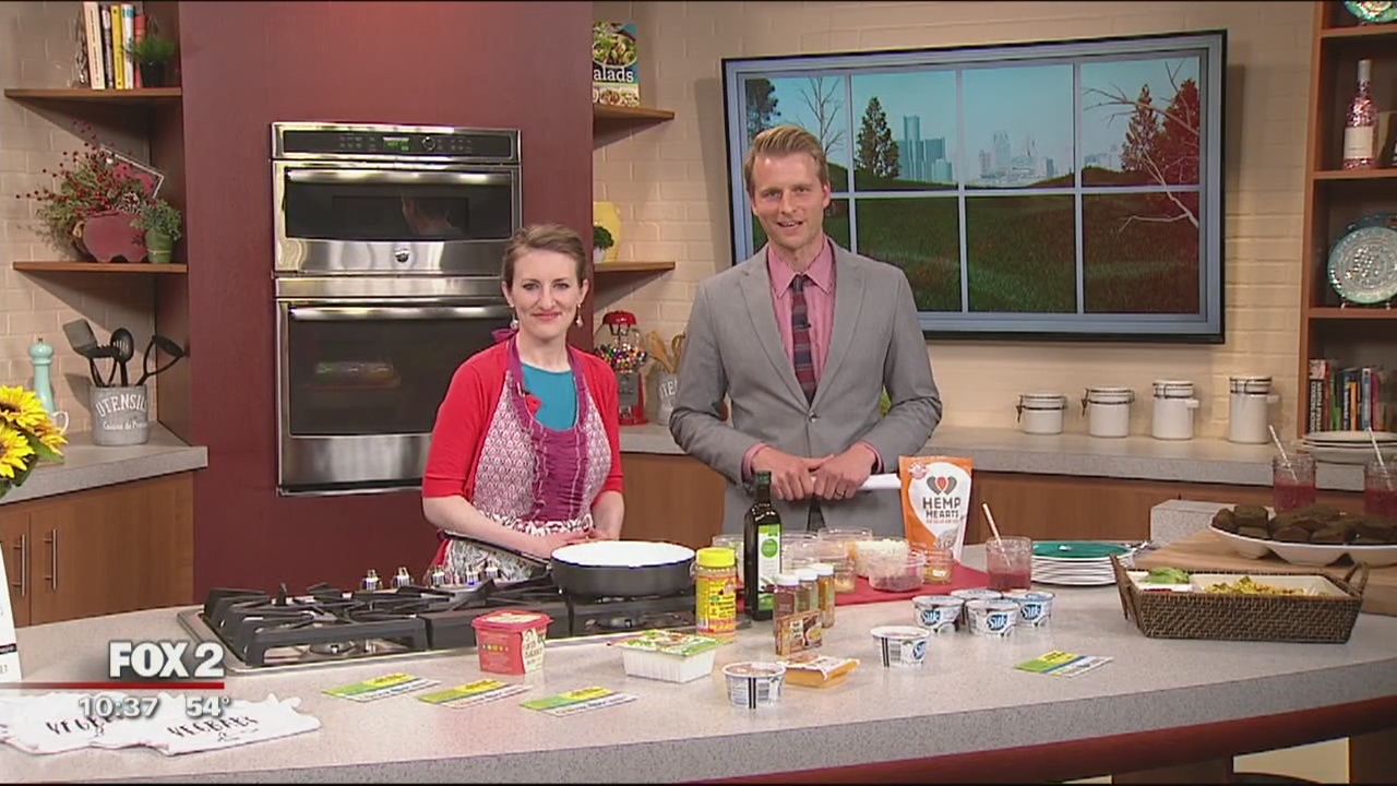 Plant-based lifestyle strategist prepares vegan tofu scramble