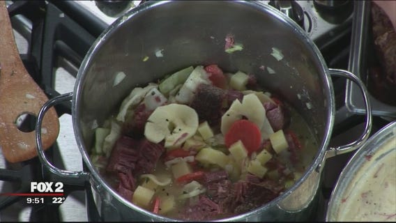 Chef Bobby's corned beef and cabbage soup