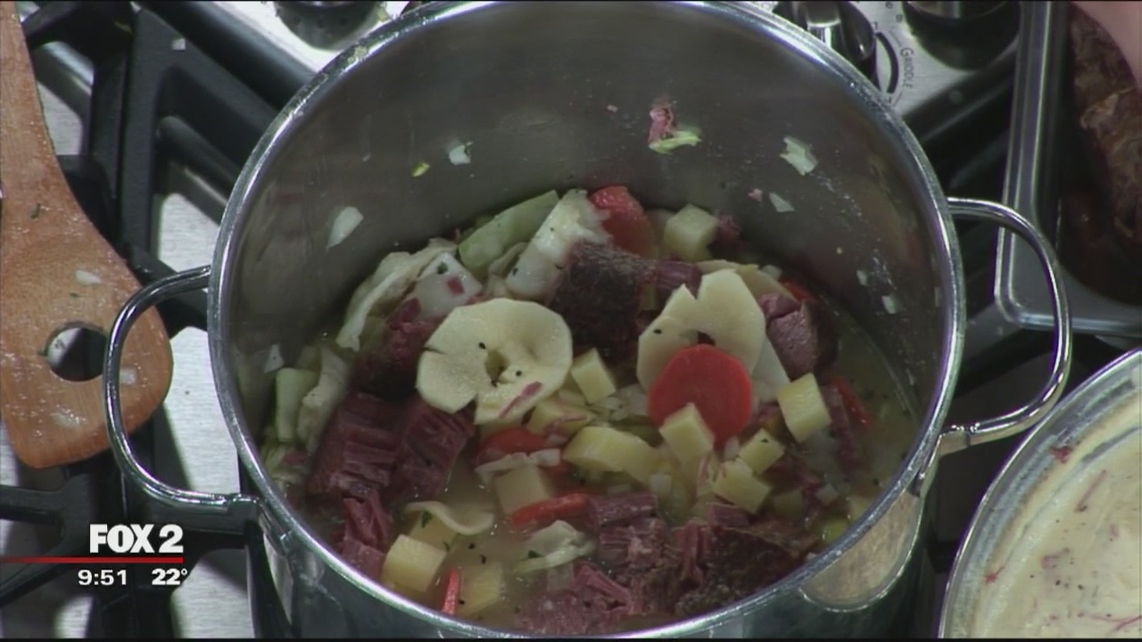 Chef Bobby's corned beef and cabbage soup
