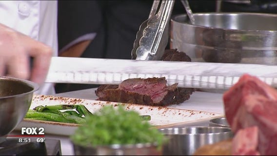 Rib cap steak cooking with Prism