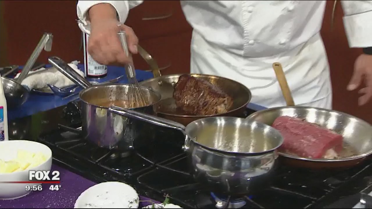Chef Bobby's lobster stuffed beef tenderloin
