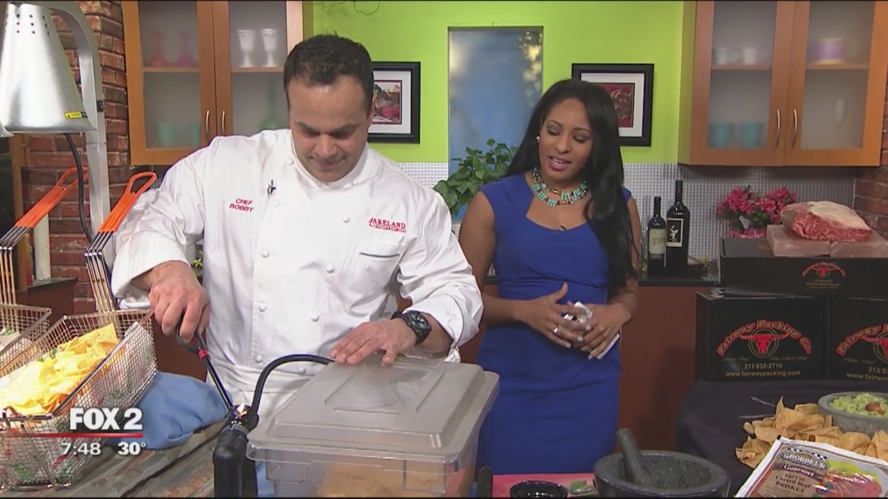 Chef Bobby making Super Bowl dishes 1