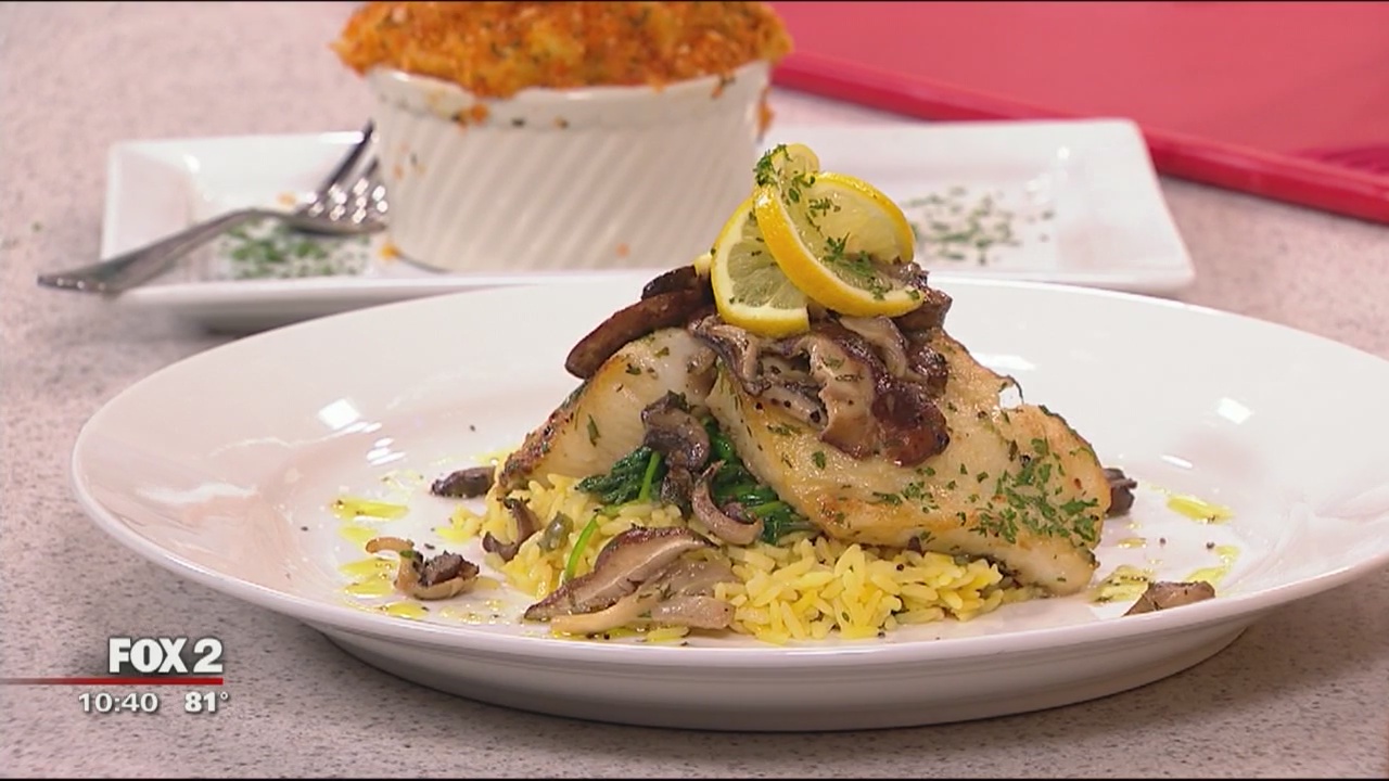 Detroit Seafood Market's Sea bass with champagne truffle sauce