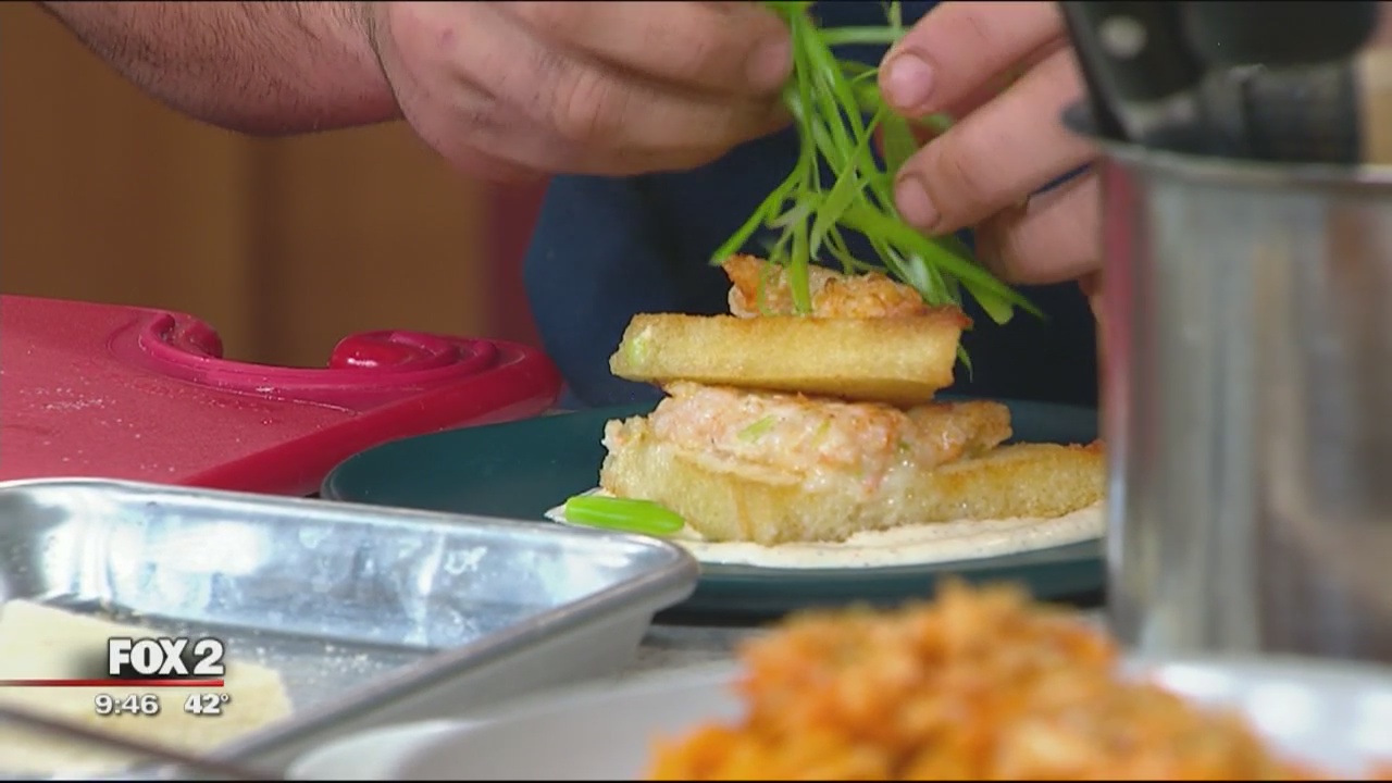 Ferndale restaurant Voyager prepares shrimp toast with white BBQ sauce