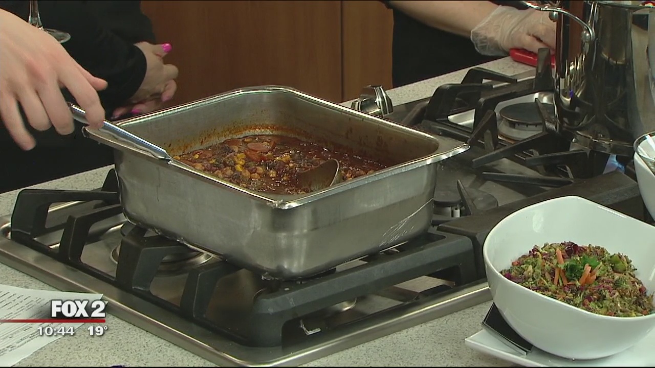 Vegan Mexican black bean chili with Jackson's Five Star Catering