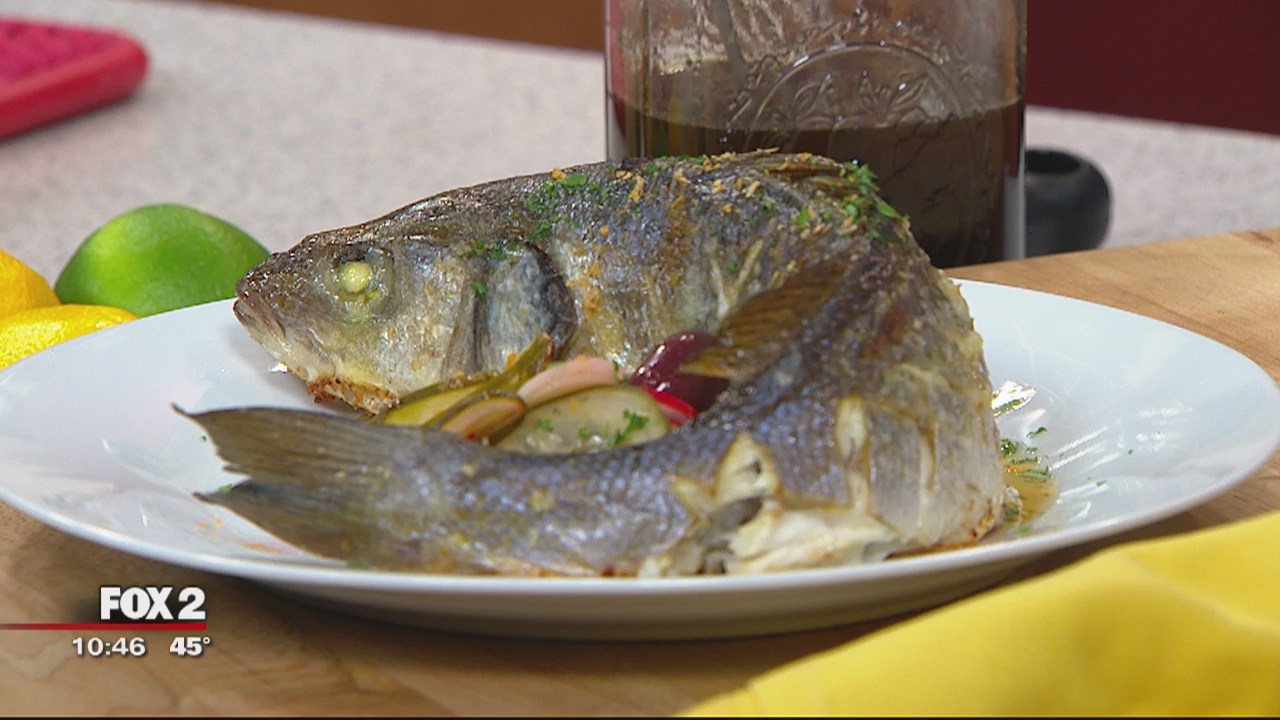 Whole roasted bronzini with The Conserva