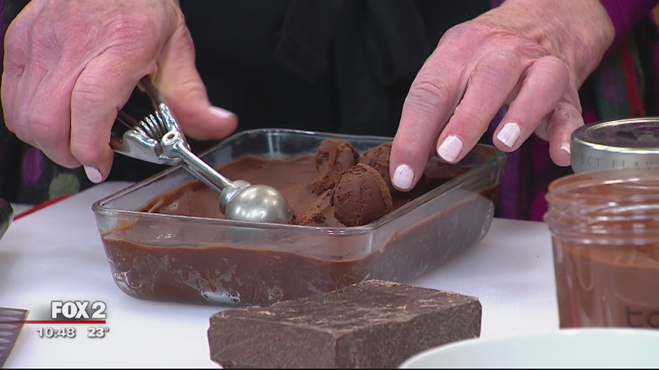 Learning how to make chocolate truffles from Gayle's Chocolates