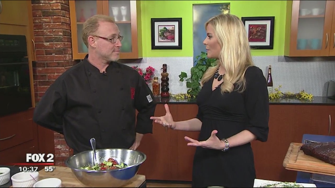 CAYA Smokehouse's tomato cucumber salad