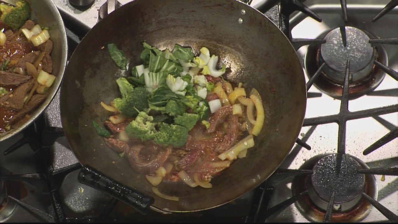 Making beef and bok choy stir fry with Chef Bobby