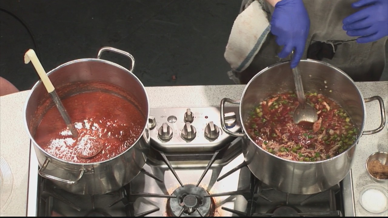 Making tortilla soup with Bad Brads BBQ