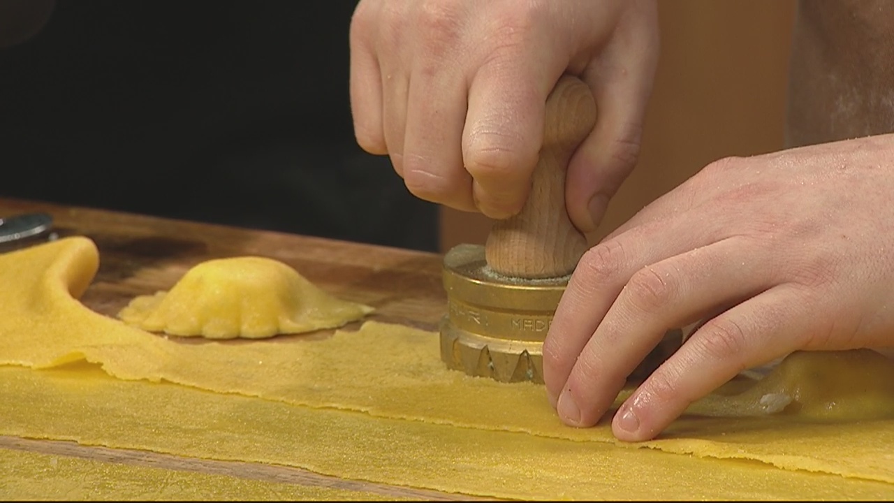 Making calamari and ravioli with J. Baldwin's