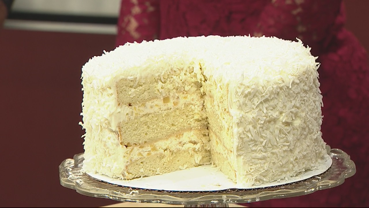 Making pineapple coconut cake with Peteet's Cheesecake