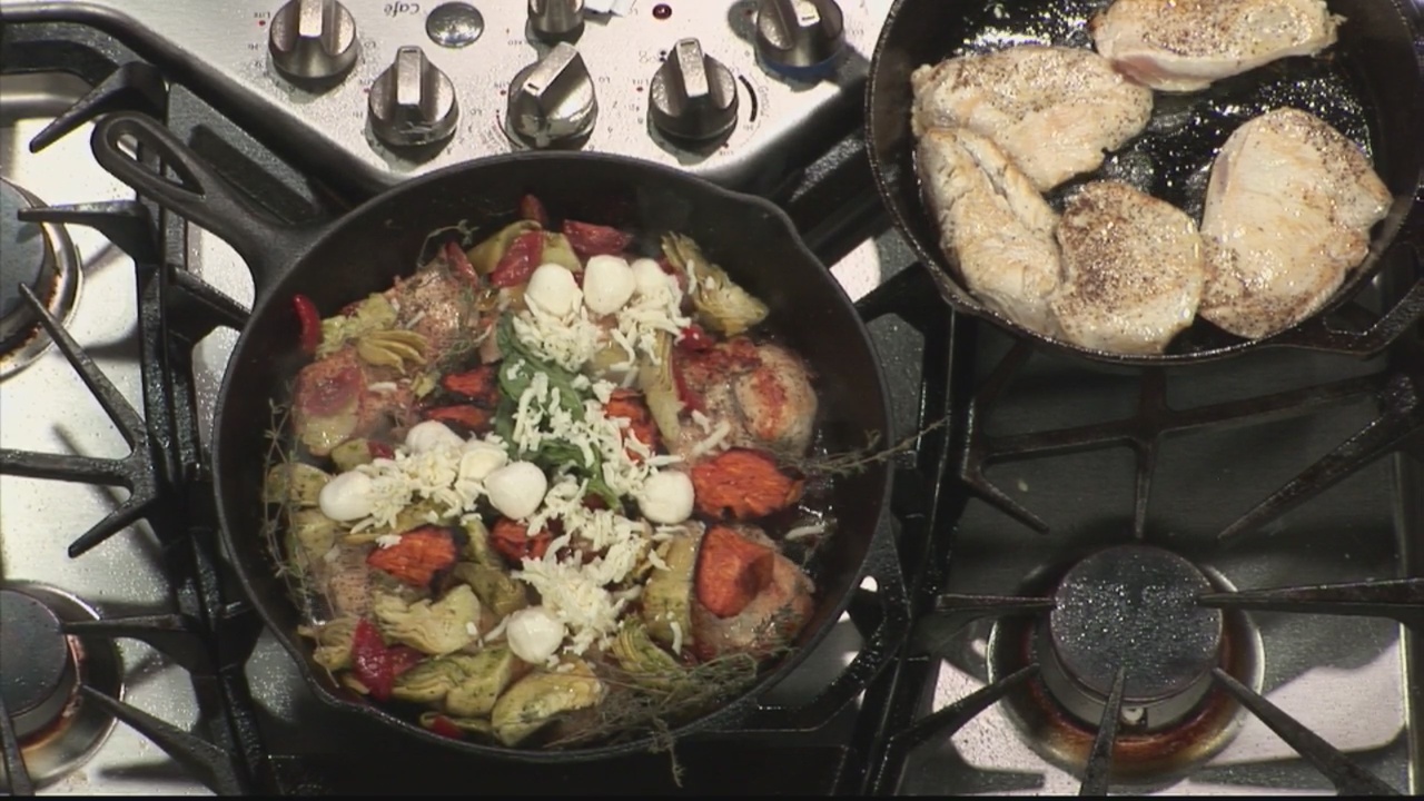 Making caprese chicken with Chef Bobby