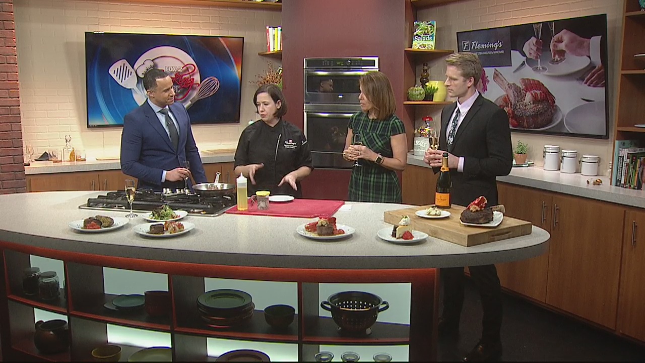 Making filet and lobster with Fleming's