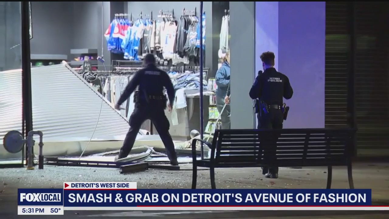 Thieves crash SUV into clothing store on Detroit's Avenue of Fashion