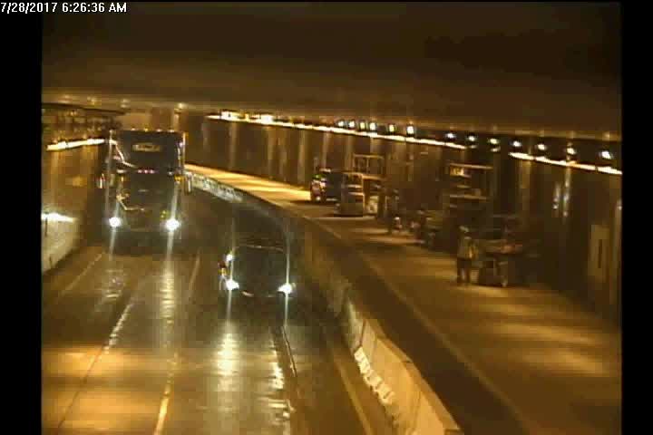 Semi busts Lowry Tunnel lights with workers present