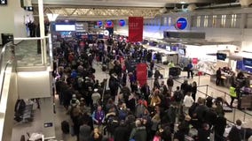 Super Bowl exodus at Minneapolis airport