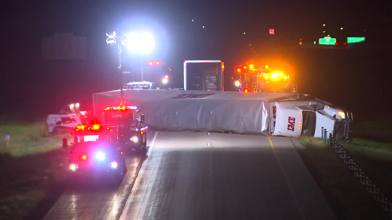 Semi rollover closes WB I-694 in White Bear Lake for over 5 hours