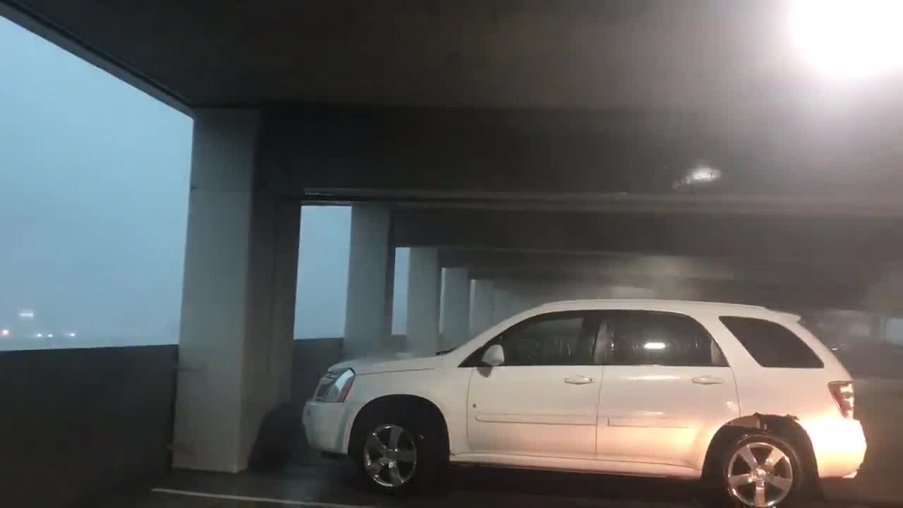 Rain and wind at Lakeville, MN park-and-ride