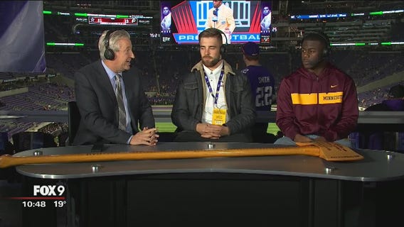 Gophers Football players return with axe, show it off on Fox 9 Sports Now
