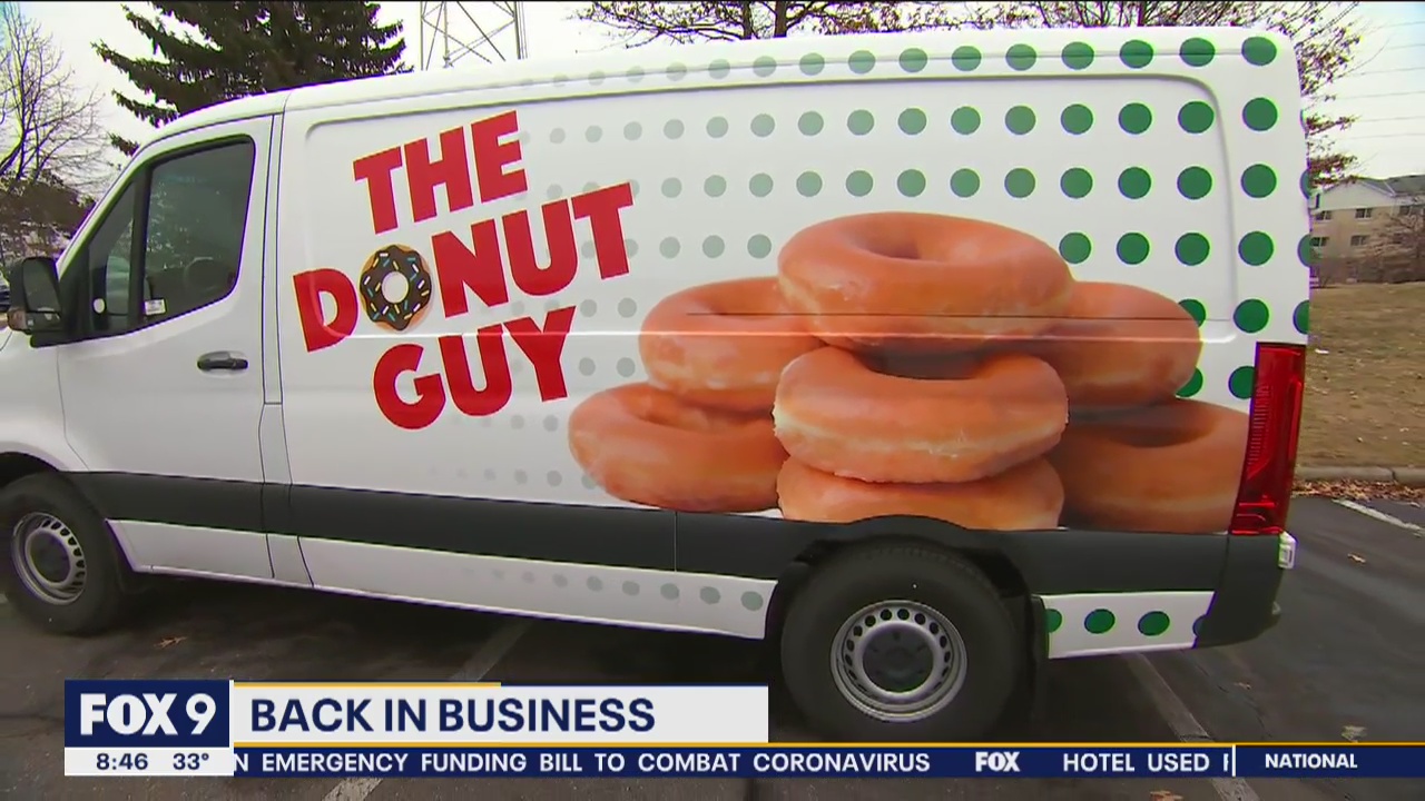 The Donut Guy visits the FOX 9 parking lot with his brand new set of wheels