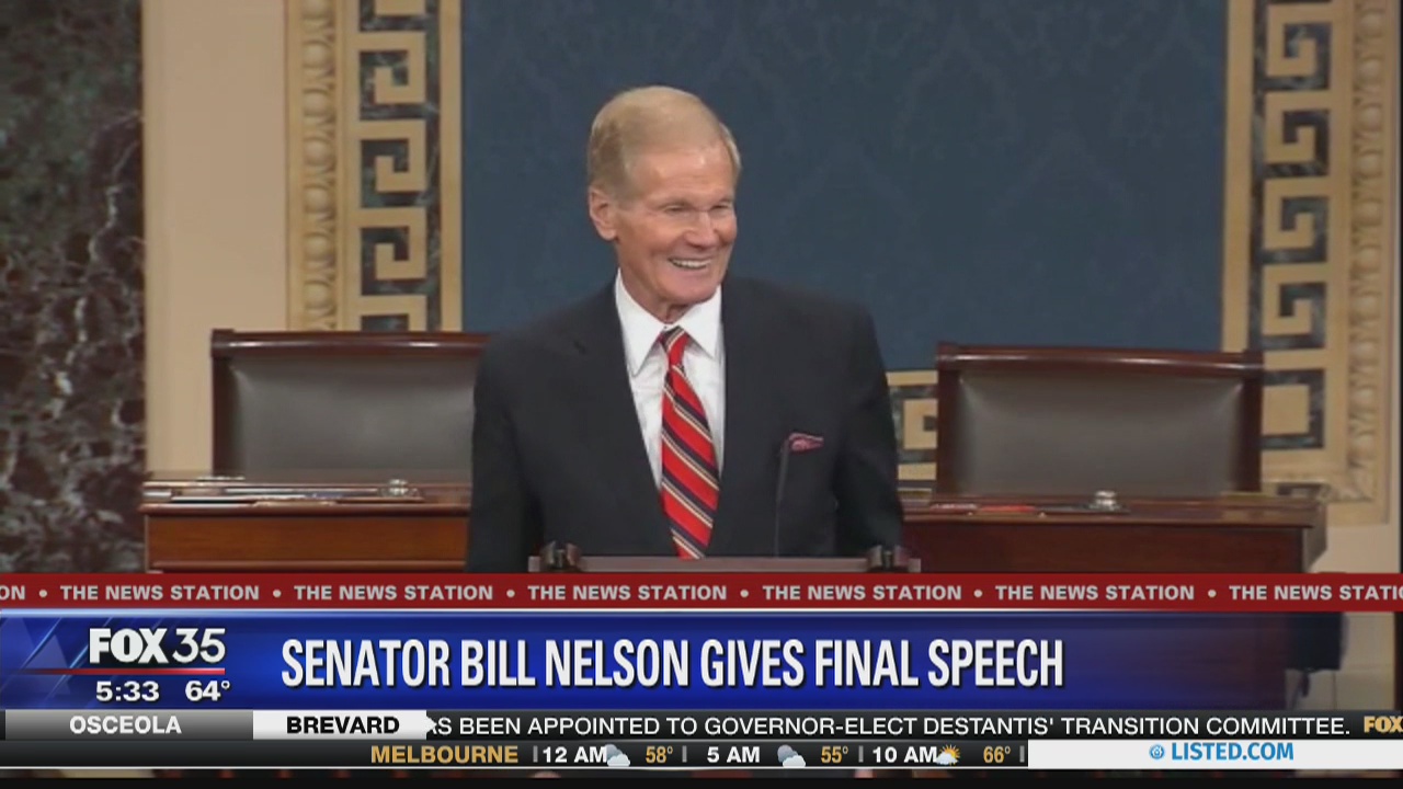 Senator Bill Nelson delivers final speech on Senate floor