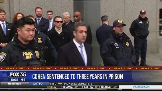Cohen sentenced to 3 years in prison