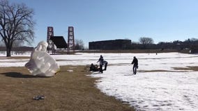 Mayor Carter skydives into St. Paul park to announced Red Bull Flugtag