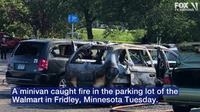 2 girls hospitalized after fire spreads to van in parking lot of Fridley Walmart