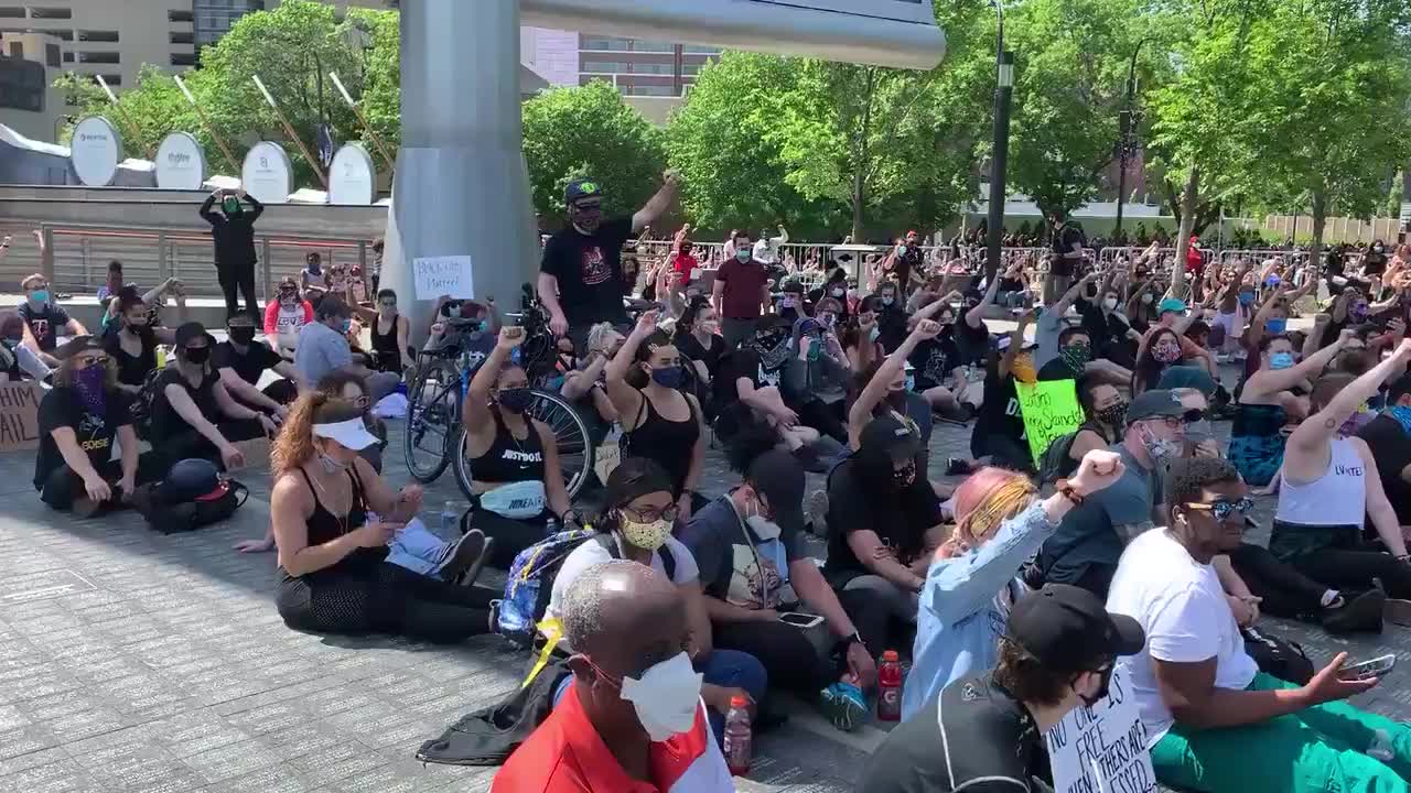 US Bank Stadium protest of George Floyd death