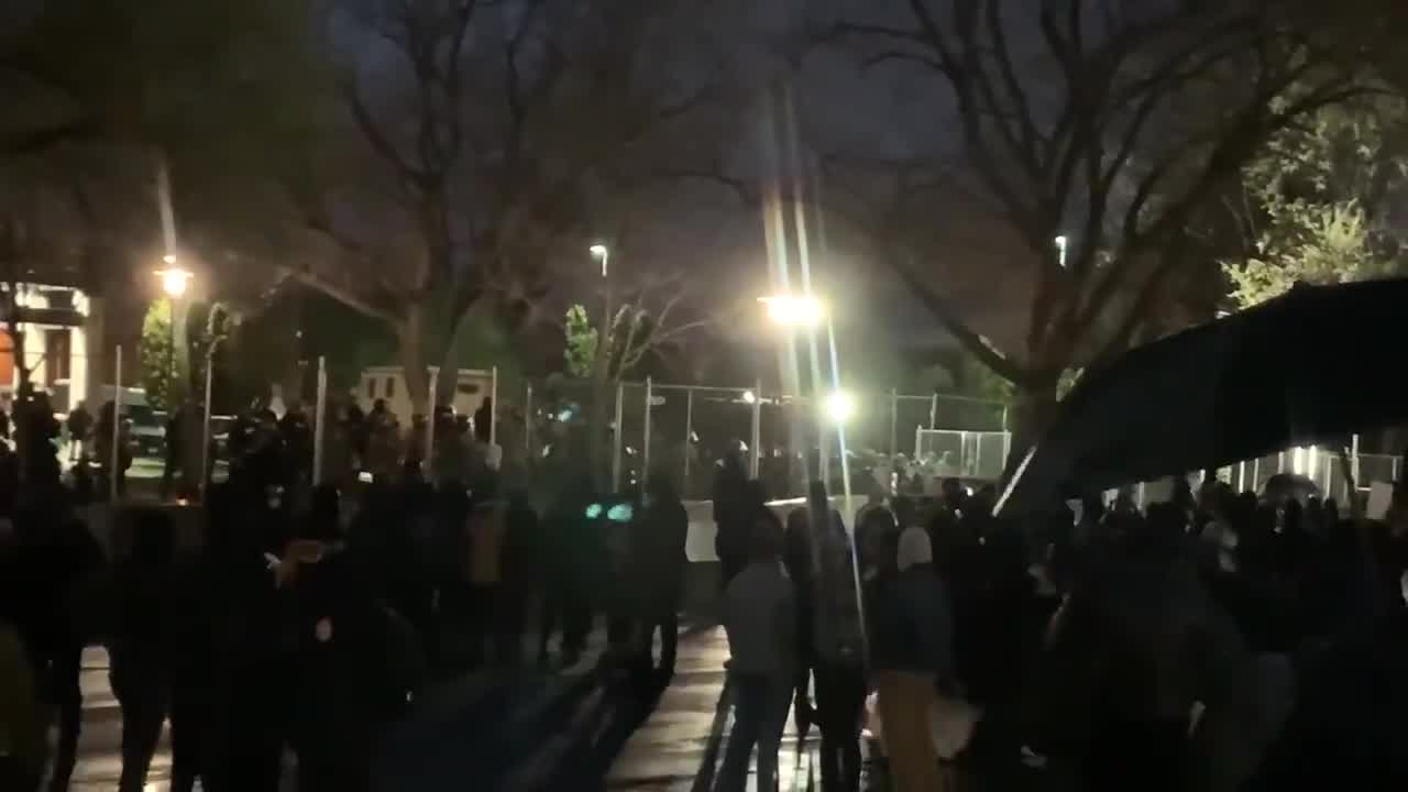 Dispersal order given at protest outside Brooklyn Center Police Department