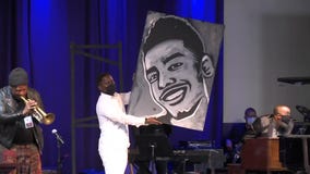 Speed artist paints picture of Daunte Wright in 5 minutes during funeral