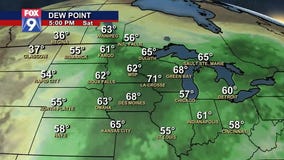 Dew points will gradually rise in later half of this week