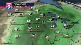 Dew points rising over next few days