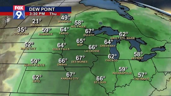 Dew points rising over next few days