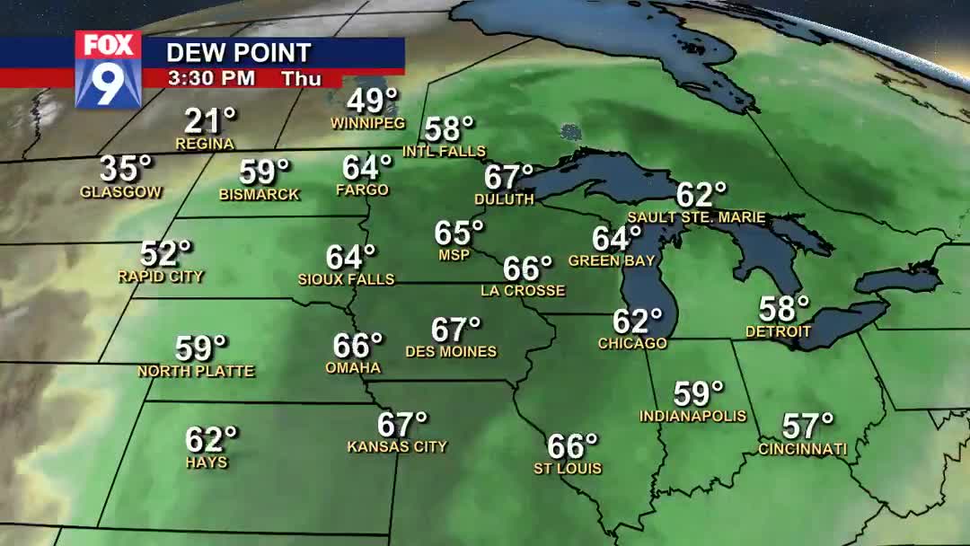 Dew points rising over next few days