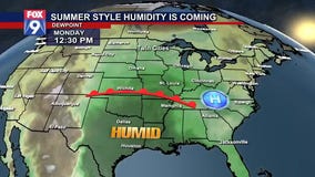 Summer-style humidity is coming