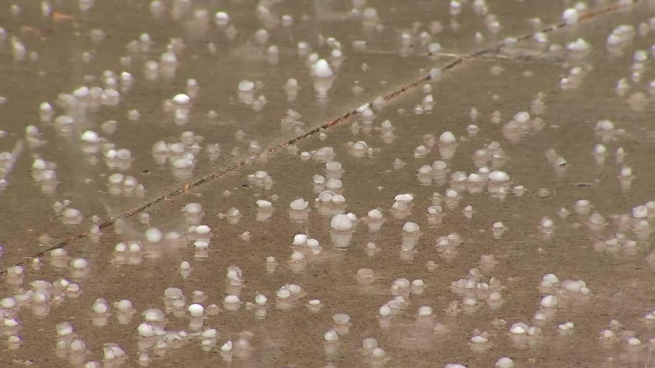 Hail falls in Belle Plaine, Minnesota