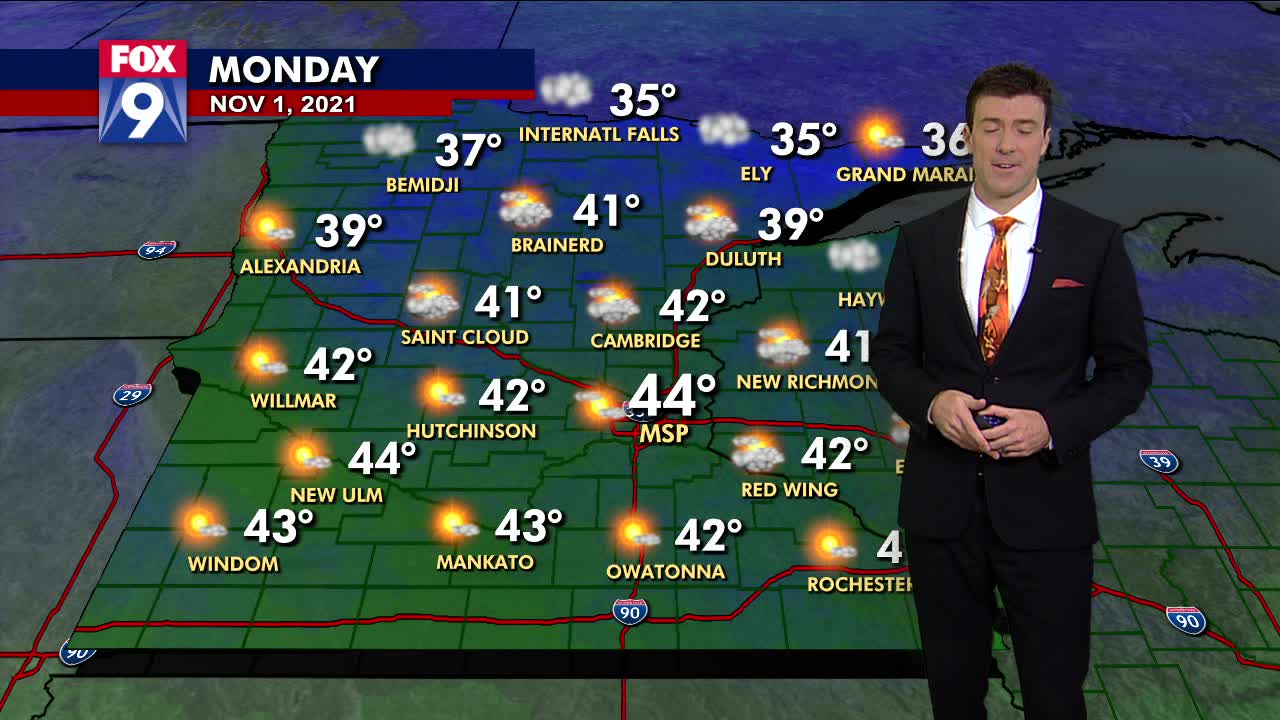 Monday's forecast: Cooler with highs in the 40s
