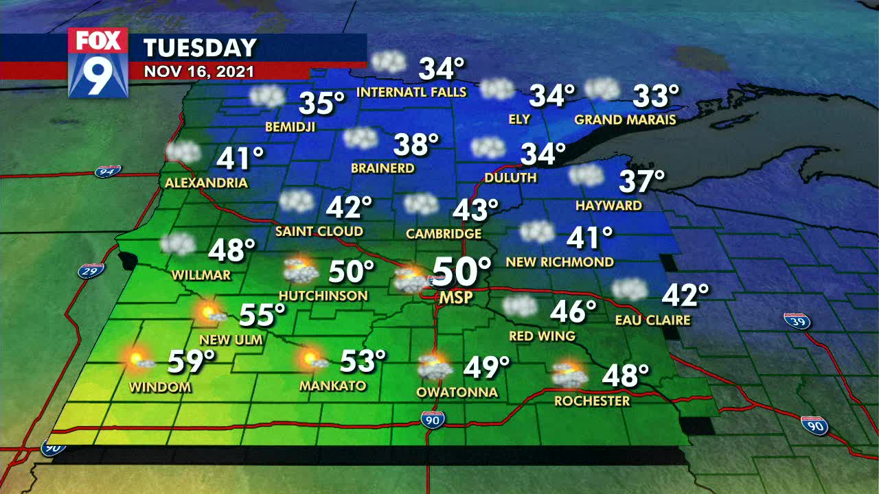 Tuesday's forecast: Highs in the 50s!