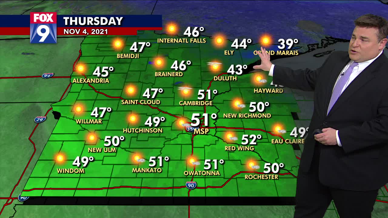 Thursday's forecast: Sunshine with temps slightly above average