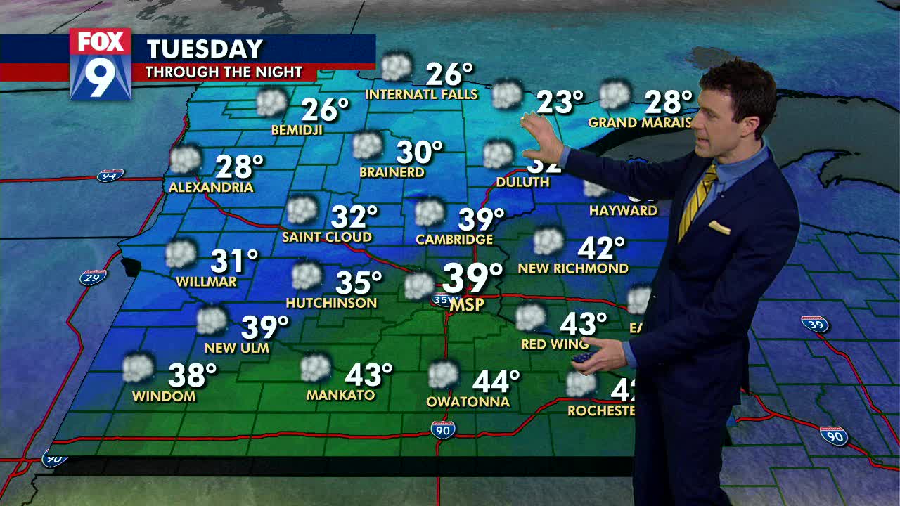 Tuesday's forecast: High near 50!