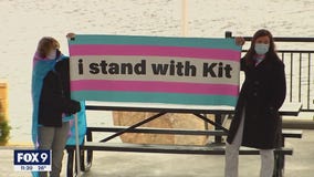 Hundreds rally in support of Hastings school board chair, trans child outed