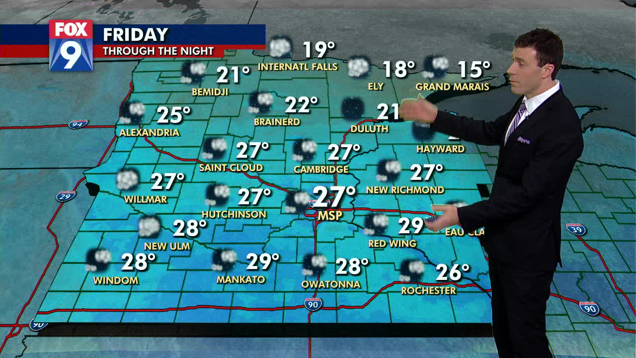 Friday's forecast: Mild temps, highs in the low 40s